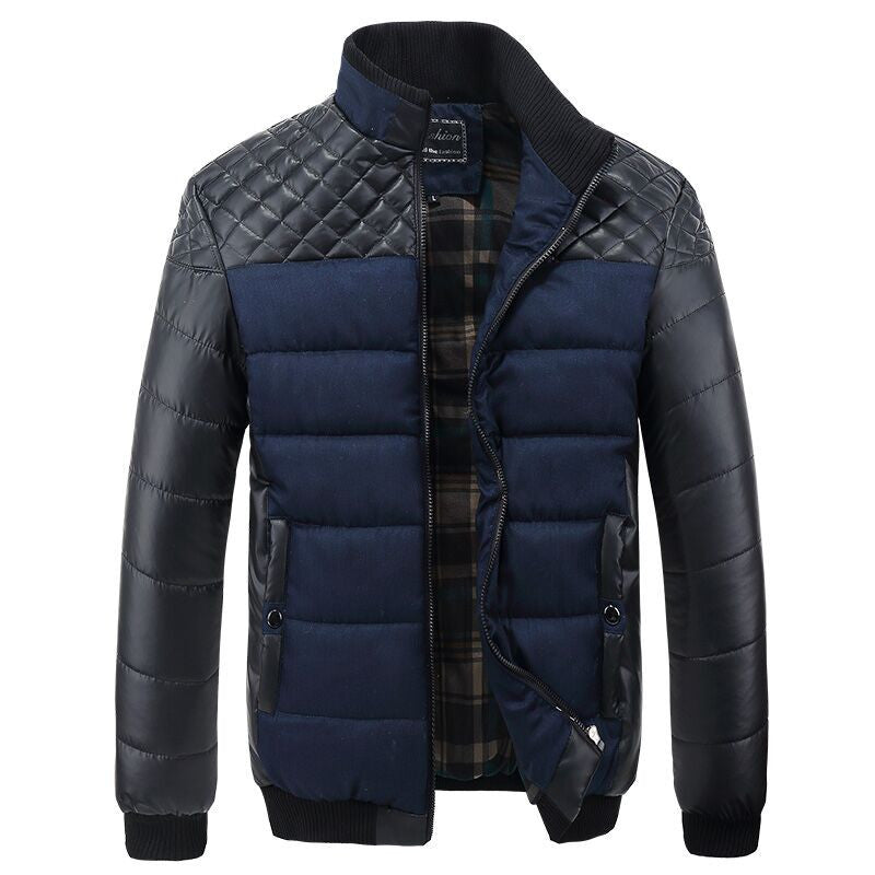 Classic Brand Men Fashion Warm Jackets Plus Size L-4XL Patchwork Plaid Design Young Man Casaul Winter Coats-Dollar Bargains Online Shopping Australia