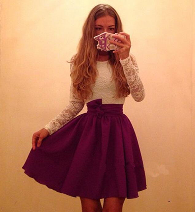 Ukraine Style Womens Autumn Lace Party Dresses Fall Purple&skyblue Sexy Vintage Long Sleeve Casual Dress Plus Size-Dollar Bargains Online Shopping Australia