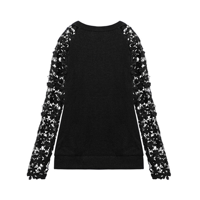 Spring Autumn Fashion Women Long Sleeve Lace Patchwork Casual Pullover Ladies Sweaters Plus Size clothes-Dollar Bargains Online Shopping Australia