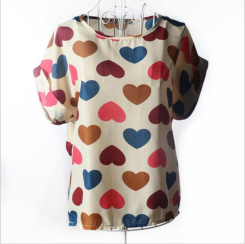 Large size women printing blouse bird bat shirt short-sleeved-Dollar Bargains Online Shopping Australia
