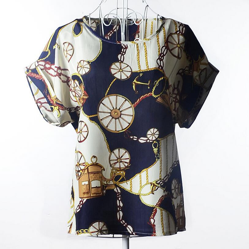 Large size women printing blouse bird bat shirt short-sleeved-Dollar Bargains Online Shopping Australia