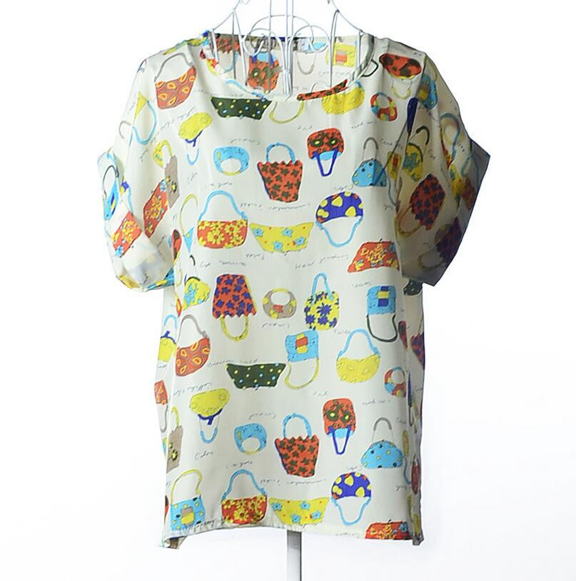 Large size women printing blouse bird bat shirt short-sleeved-Dollar Bargains Online Shopping Australia