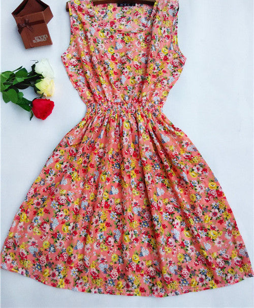 HOT 20 Styles Women casual Bohemian floral leopard sleeveless vest printed beach chiffon dress nz17-Dollar Bargains Online Shopping Australia