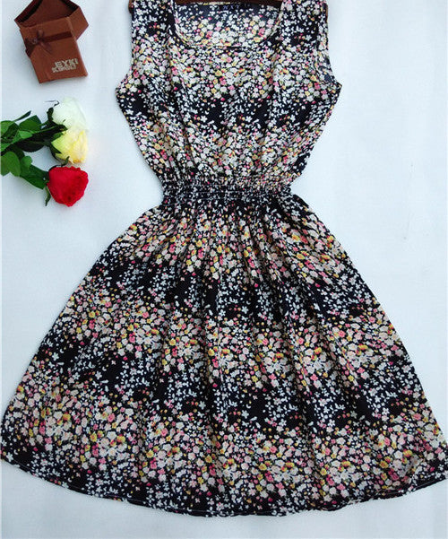 HOT 20 Styles Women casual Bohemian floral leopard sleeveless vest printed beach chiffon dress nz17-Dollar Bargains Online Shopping Australia