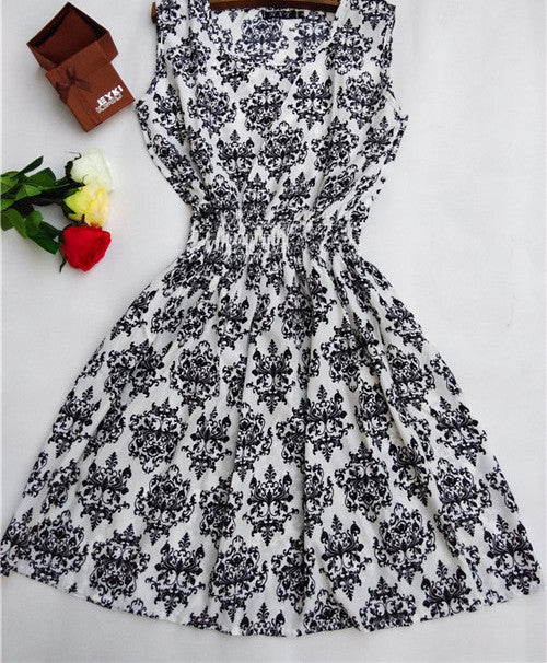HOT 20 Styles Women casual Bohemian floral leopard sleeveless vest printed beach chiffon dress nz17-Dollar Bargains Online Shopping Australia
