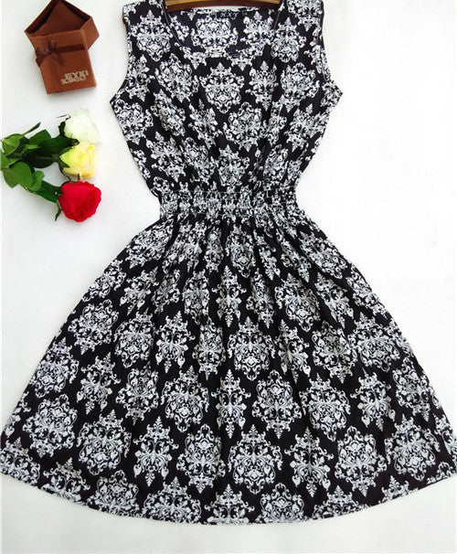 HOT 20 Styles Women casual Bohemian floral leopard sleeveless vest printed beach chiffon dress nz17-Dollar Bargains Online Shopping Australia