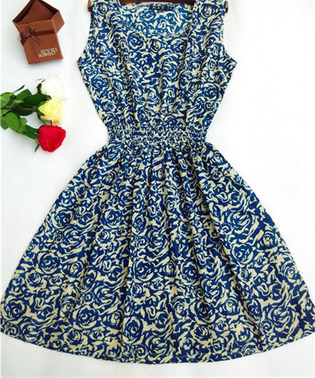HOT 20 Styles Women casual Bohemian floral leopard sleeveless vest printed beach chiffon dress nz17-Dollar Bargains Online Shopping Australia
