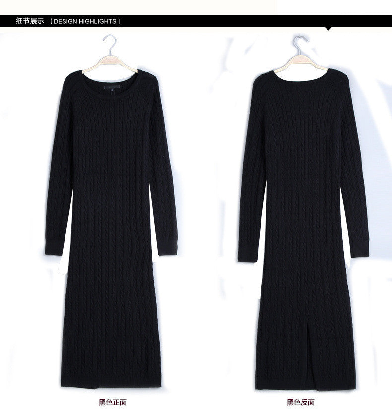 Twist Women long sweater dress spring slim Bodycon Dresses Elastic Skinny Split Dress Brief Knitted Dress vestidos-Dollar Bargains Online Shopping Australia