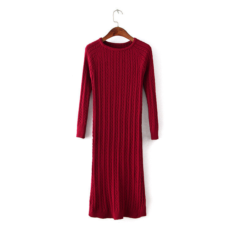Twist Women long sweater dress spring slim Bodycon Dresses Elastic Skinny Split Dress Brief Knitted Dress vestidos-Dollar Bargains Online Shopping Australia