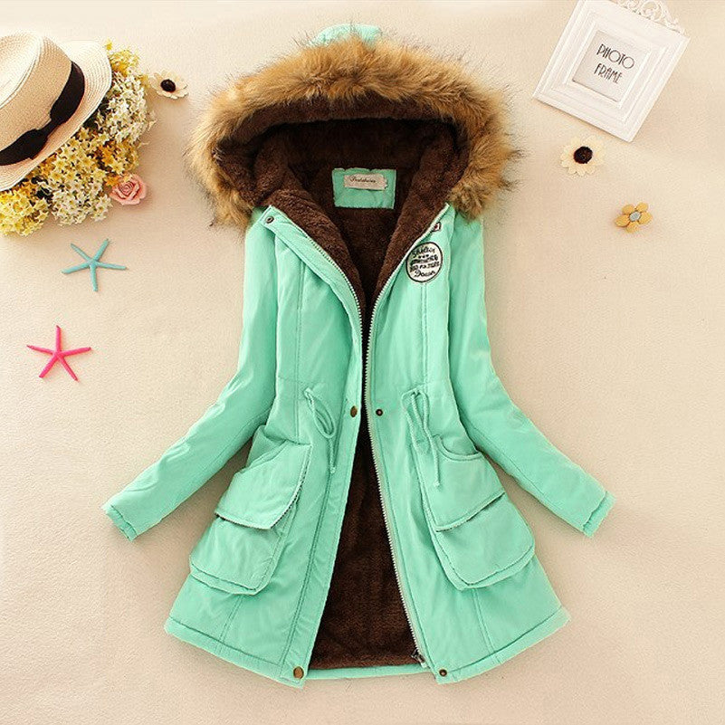 Fashion Fur Collar Coats Jackets for Women Women's Long Parka Plus Size Parka Hoodies-Dollar Bargains Online Shopping Australia
