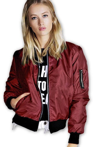 Spring Autumn Women Thin Jackets Tops MA1 Bomber Jacket Long Sleeve Coat Casual Stand Collar Slim Fit Outerwear Plus Size-Dollar Bargains Online Shopping Australia