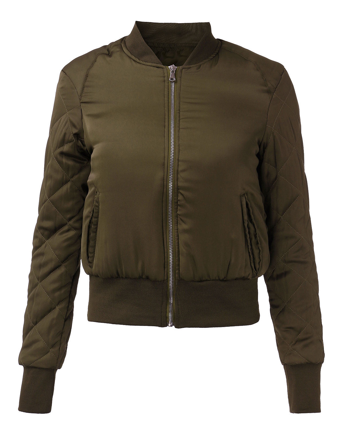 Winter Warm V-Neck Quilted Zipper Coat Jacket Padded Bomber Fleece Short Outerwear Tops chaquetas 6 Colors-Dollar Bargains Online Shopping Australia