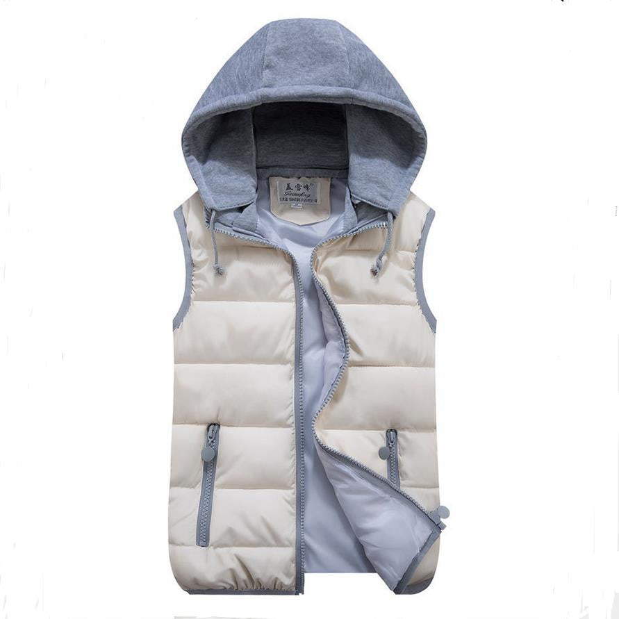 women's cotton wool collar hooded down vest Removable hat high Brand female winter warm Jacket&Outerwear Thicken-Dollar Bargains Online Shopping Australia