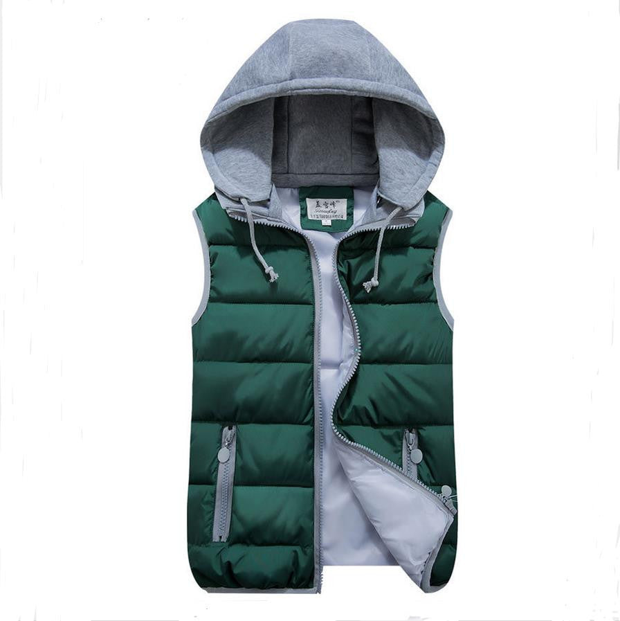 women's cotton wool collar hooded down vest Removable hat high Brand female winter warm Jacket&Outerwear Thicken-Dollar Bargains Online Shopping Australia