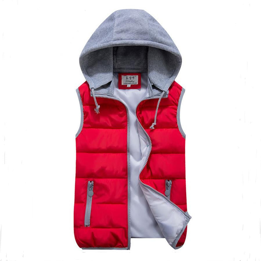 women's cotton wool collar hooded down vest Removable hat high Brand female winter warm Jacket&Outerwear Thicken-Dollar Bargains Online Shopping Australia