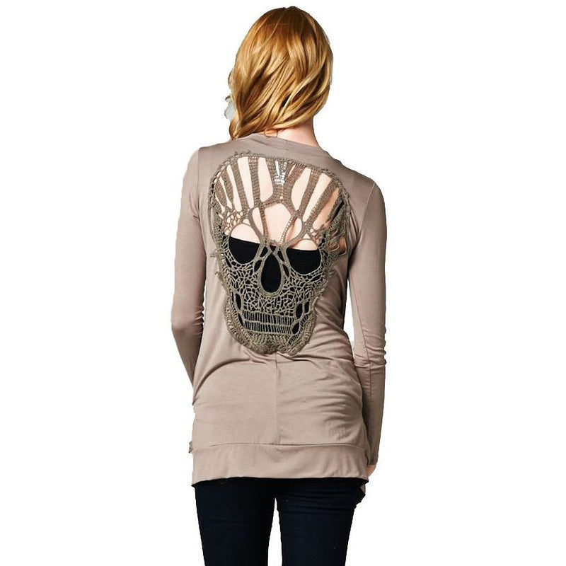 Skull Hollow Out Women Sweaters Knitted Long Sleeve Cardigans Spring Summer Thin Cardigans Sexy Blusas Mujer Body Top Plus Size-Dollar Bargains Online Shopping Australia