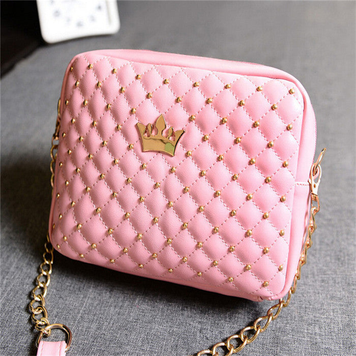 Quality Women Messenger Bags Rivet Chain Shoulder Hobo Leather Crossbody Crown Bags Zipper Tote Bolsas Feminina-Dollar Bargains Online Shopping Australia