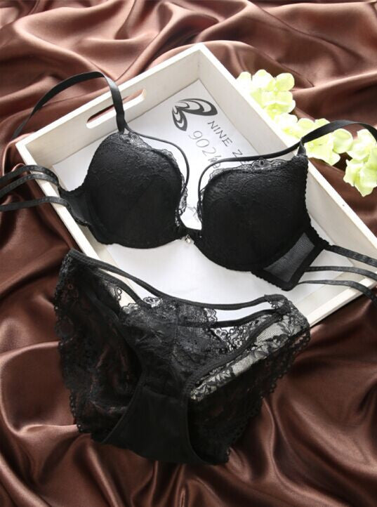 Lacy Underwear Set Sexy Push-up Bra Panties for Woman Sexy Bra 3/4 Cup Padded White Lace Bra Sets Japanese Style Brassiere Sets-Dollar Bargains Online Shopping Australia