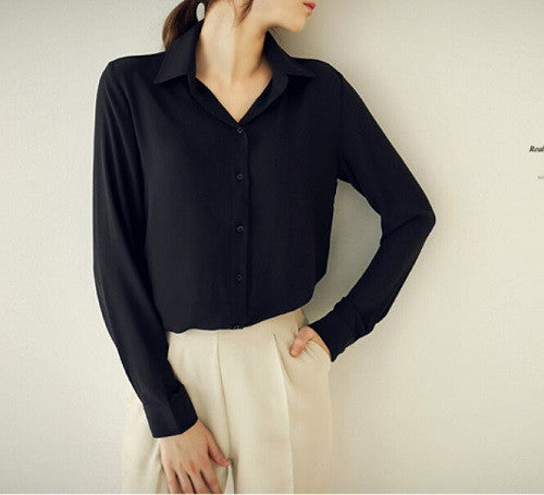 Women Blouses Button 5 Solid Color Long-sleeve Shirt Female Chiffon blouse Women's Slim Clothing blusas feminina-Dollar Bargains Online Shopping Australia