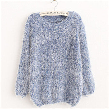 Sweater Women Fashion Winter Autumn Warm Mohair O-Neck Women Pullover Long Sleeve Casual Loose Knitted Bottoming Tops B99-Dollar Bargains Online Shopping Australia