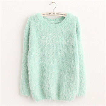 Sweater Women Fashion Winter Autumn Warm Mohair O-Neck Women Pullover Long Sleeve Casual Loose Knitted Bottoming Tops B99-Dollar Bargains Online Shopping Australia