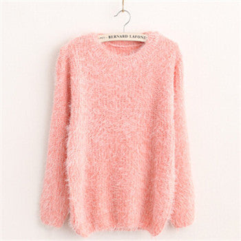 Sweater Women Fashion Winter Autumn Warm Mohair O-Neck Women Pullover Long Sleeve Casual Loose Knitted Bottoming Tops B99-Dollar Bargains Online Shopping Australia