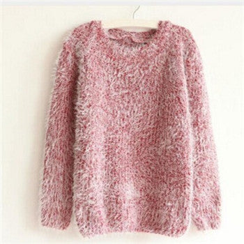 Sweater Women Fashion Winter Autumn Warm Mohair O-Neck Women Pullover Long Sleeve Casual Loose Knitted Bottoming Tops B99-Dollar Bargains Online Shopping Australia