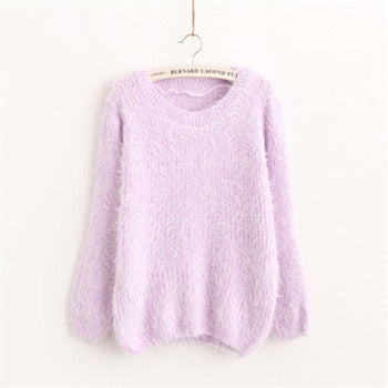 Sweater Women Fashion Winter Autumn Warm Mohair O-Neck Women Pullover Long Sleeve Casual Loose Knitted Bottoming Tops B99-Dollar Bargains Online Shopping Australia