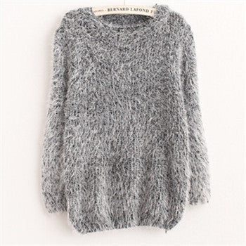 Sweater Women Fashion Winter Autumn Warm Mohair O-Neck Women Pullover Long Sleeve Casual Loose Knitted Bottoming Tops B99-Dollar Bargains Online Shopping Australia