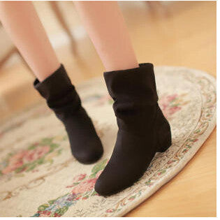 autumn and winter velvet boots scrub women's martin boots shoes spring and autumn boots female cotton boots low thick heel-Dollar Bargains Online Shopping Australia