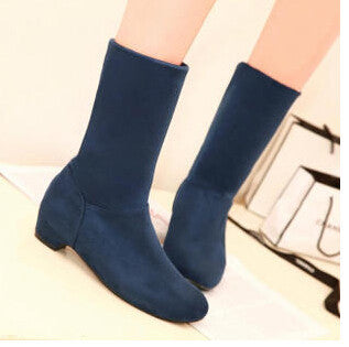 autumn and winter velvet boots scrub women's martin boots shoes spring and autumn boots female cotton boots low thick heel-Dollar Bargains Online Shopping Australia