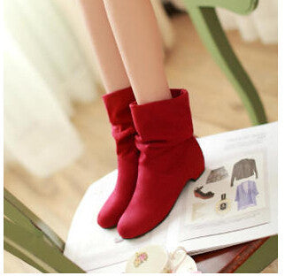 autumn and winter velvet boots scrub women's martin boots shoes spring and autumn boots female cotton boots low thick heel-Dollar Bargains Online Shopping Australia