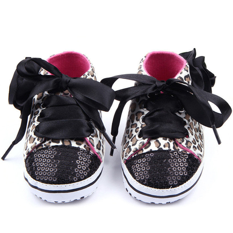 Toddler Baby Girls Shoes Floral Leopard Sequin Infant Soft Sole First Walker Cotton Shoes-Dollar Bargains Online Shopping Australia