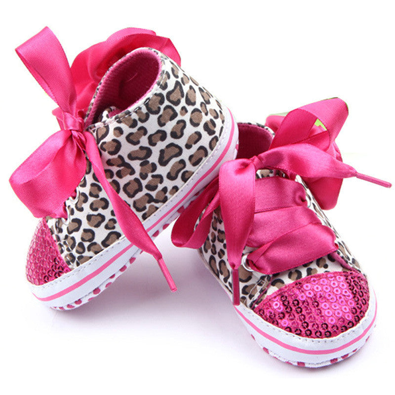 Toddler Baby Girls Shoes Floral Leopard Sequin Infant Soft Sole First Walker Cotton Shoes-Dollar Bargains Online Shopping Australia