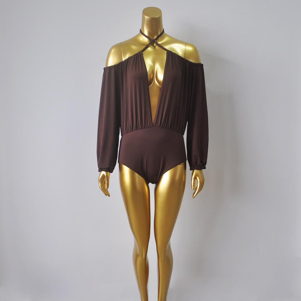 adjustable off shoulder deep v neck jumpsuit backless bodycon women rompers fitted beachwear bodysuit-Dollar Bargains Online Shopping Australia