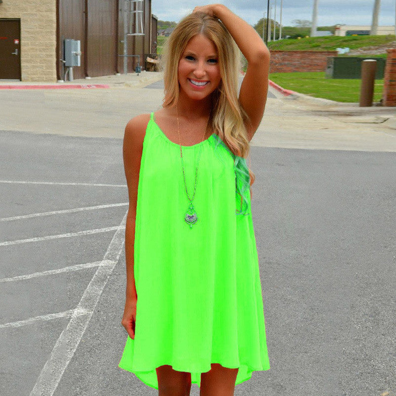 Summer style Women dress plus size fashion chiffon Fluorescent Sexy dress women summer dress-Dollar Bargains Online Shopping Australia