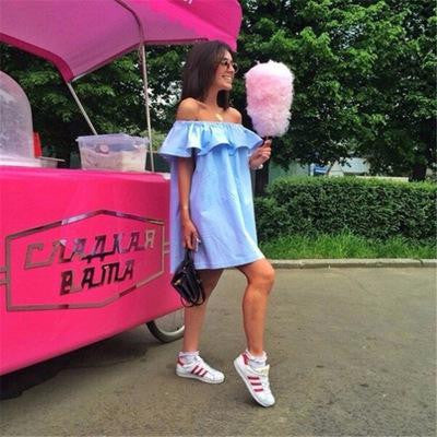 Ruffles Slash Neck Women Dress Summer Style Off Shoulder Vestidos Sexy Solid Dresses Loose Beach Dress Cotton WDA0086-Dollar Bargains Online Shopping Australia