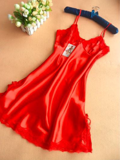 Summer Fashion Rayon V-Neck Women's Nightgown Spaghetti Strap Slim Waist Nightgdress Women Chmise De Nuit-Dollar Bargains Online Shopping Australia