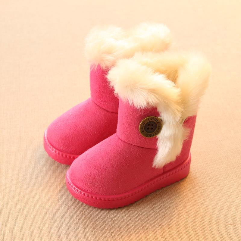 Winter Children Boots Thick Warm Shoes Cotton-Padded Suede Buckle Boys Girls Boots Boys Snow Boots Kids Shoes EU 21-35-Dollar Bargains Online Shopping Australia