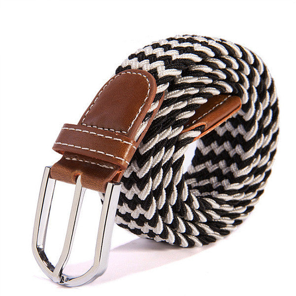 31 Colors Men Women's Canvas Plain Webbing Metal Buckle Woven Stretch Waist Belt-Dollar Bargains Online Shopping Australia