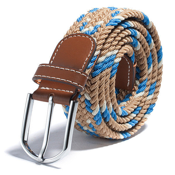 31 Colors Men Women's Canvas Plain Webbing Metal Buckle Woven Stretch Waist Belt-Dollar Bargains Online Shopping Australia