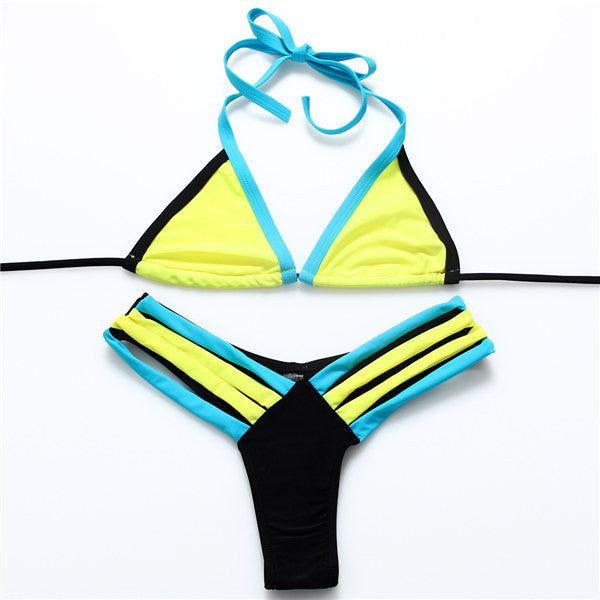 Sexy Tanga Neon bikini Strappy Fluorescent colors swimsuit Rainbow swim Wear for women's Thong Bottom bathing suit 10-Dollar Bargains Online Shopping Australia