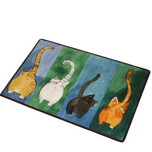 Kawaii Welcome Floor Mats Animal Cute Cat Print Bathroom Kitchen Carpets House Doormats for Living Room Anti-Slip Tapete Rug-Dollar Bargains Online Shopping Australia