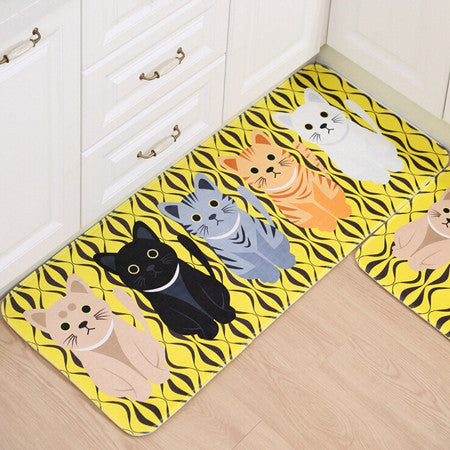 Kawaii Welcome Floor Mats Animal Cute Cat Print Bathroom Kitchen Carpets House Doormats for Living Room Anti-Slip Tapete Rug-Dollar Bargains Online Shopping Australia