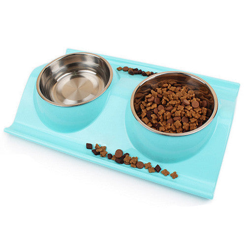 High Quality ECO-Friendly PP Material Pet Dog and Cat Water and Food Storage Bowl Splash-proof PP and Stainless Steel Feeder-Dollar Bargains Online Shopping Australia
