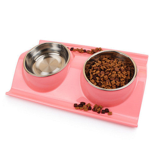 High Quality ECO-Friendly PP Material Pet Dog and Cat Water and Food Storage Bowl Splash-proof PP and Stainless Steel Feeder-Dollar Bargains Online Shopping Australia