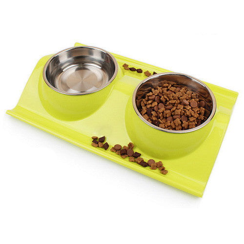 High Quality ECO-Friendly PP Material Pet Dog and Cat Water and Food Storage Bowl Splash-proof PP and Stainless Steel Feeder-Dollar Bargains Online Shopping Australia