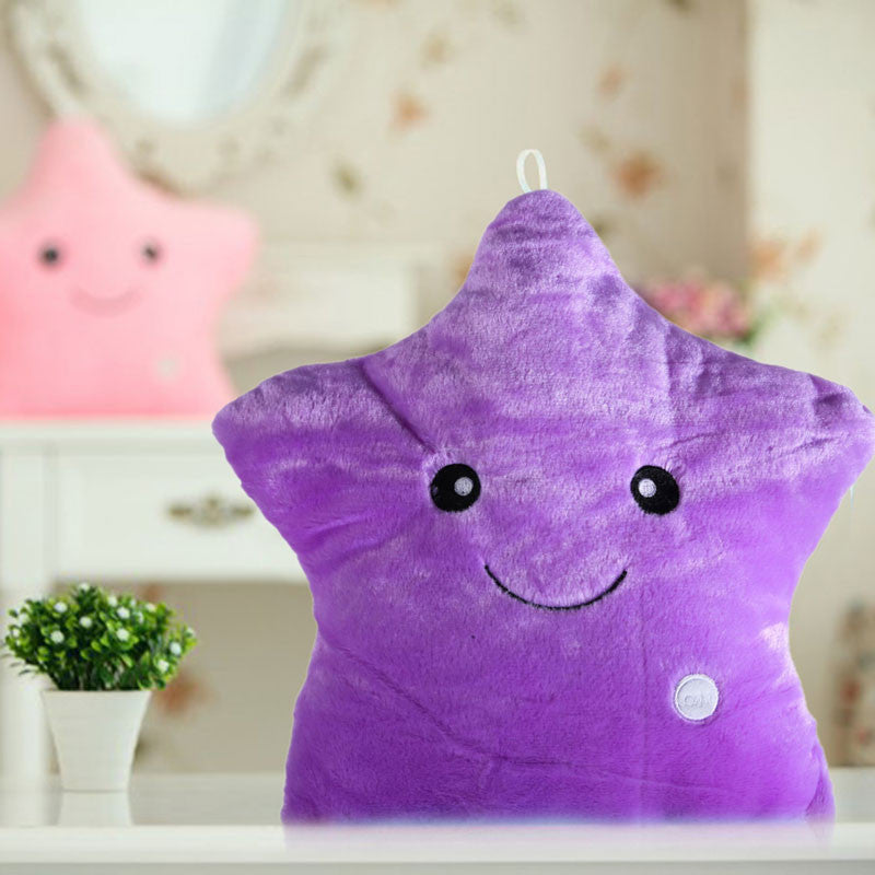 Colorful Star Glow LED Luminous Light Cushion Cojines Lovely Soft Relax Almofada Smile Stars Flashing Cushions-Dollar Bargains Online Shopping Australia
