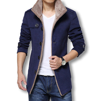 Men Long Wool Coat Winter Men Jackets And Coats Slim Fit Men Windbreaker High Quality Trench Coat Plus Size-Dollar Bargains Online Shopping Australia