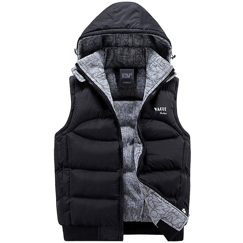 Mens Jacket Sleeveless veste homme Winter Fashion Casual Coats Male Hooded Cotton-Padded Men's Vest men Thickening Waistcoat-Dollar Bargains Online Shopping Australia